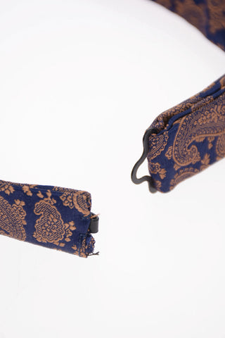 Embroidered Paisley Silk Adjustable Classic Bow Tie 