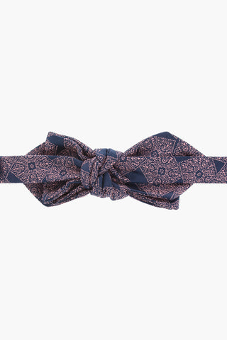 Printed Silk Adjustable Diamond Bow Tie