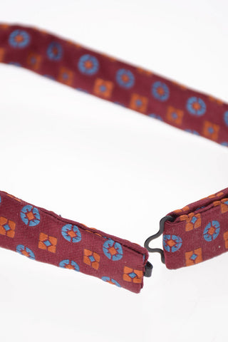 Silk Floral Embroidered Adjustable Diamond Bow Tie