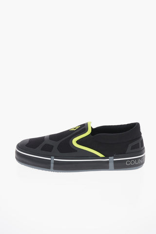 fluo details Canvas CROSS VULCANIZED Slip On Sneakers