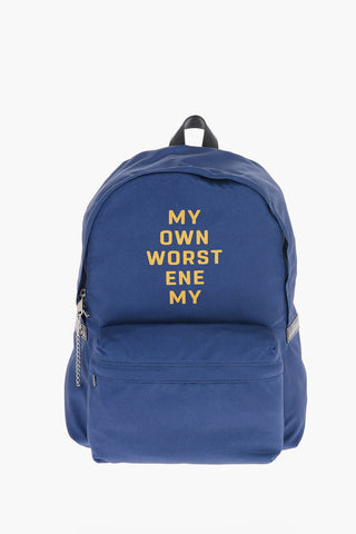 Fabric MY OWN WORST ENEMY Backpack with Leather Trimmings