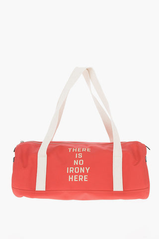 Fabric THERE IS NO IRONY HERE Duffle Bag with Leather Details