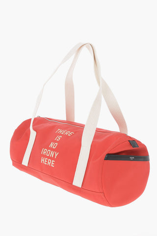 Fabric THERE IS NO IRONY HERE Duffle Bag with Leather Details