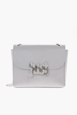 Leather Shoulder Bag with Statement Closure