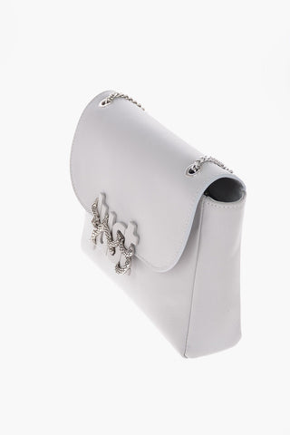 Leather Shoulder Bag with Statement Closure