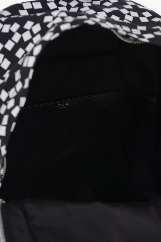 Printed Fabric TRIOMPHE Backpack with Leather Trimmings