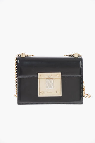 Brushed Leather DIAMANTE Mini Bag with Shoulder Chain