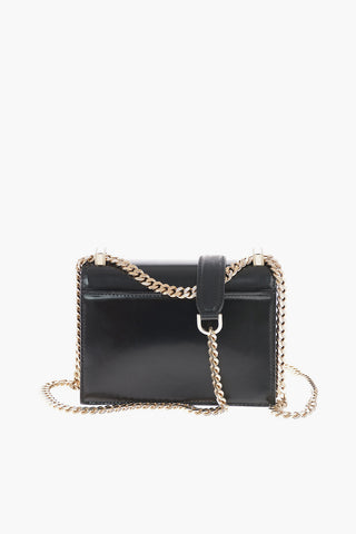 Brushed Leather DIAMANTE Mini Bag with Shoulder Chain
