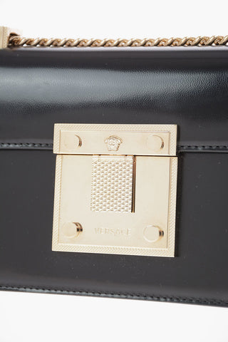 Brushed Leather DIAMANTE Mini Bag with Shoulder Chain