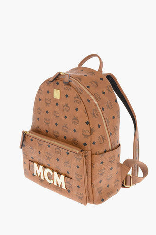 Logoed Leather TRIO Backpack with Removable Mini Shoulder Bag