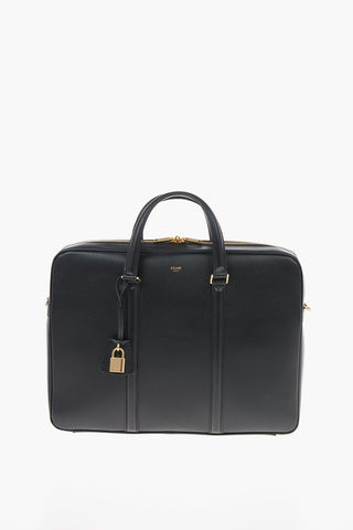 Leather Business Bag with Removable Shoulder Strap