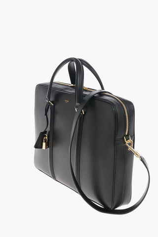 Leather Business Bag with Removable Shoulder Strap