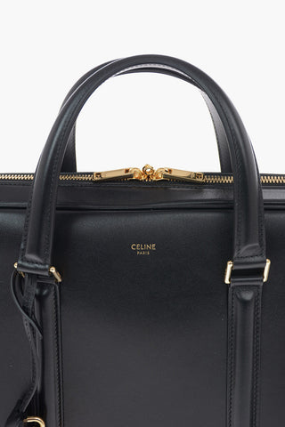 Leather Business Bag with Removable Shoulder Strap