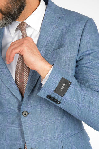 ZZEGNA District Check 2 Button Suit