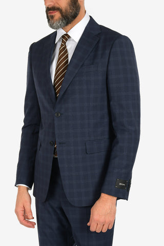 ZZEGNA Windowpane Check 2 Button Suit