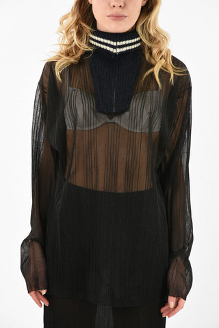 MM0 Half Zip Sheer Sweater