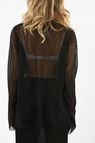 MM0 Half Zip Sheer Sweater