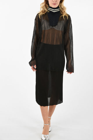 MM0 Half Zip Sheer Sweater