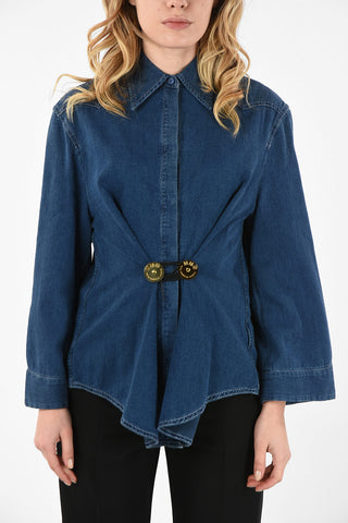 MM6 Long Bell Sleeve Denim Blouse