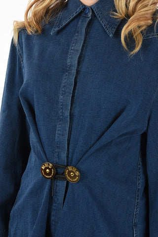 MM6 Long Bell Sleeve Denim Blouse