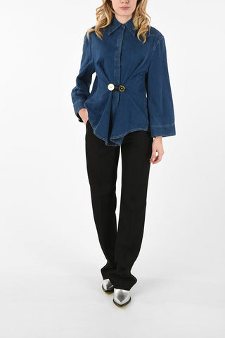 MM6 Long Bell Sleeve Denim Blouse
