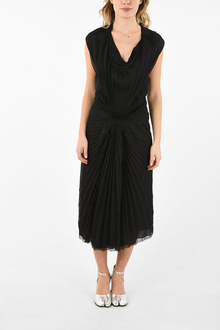 MM0 Vestito Halter con Pieghe