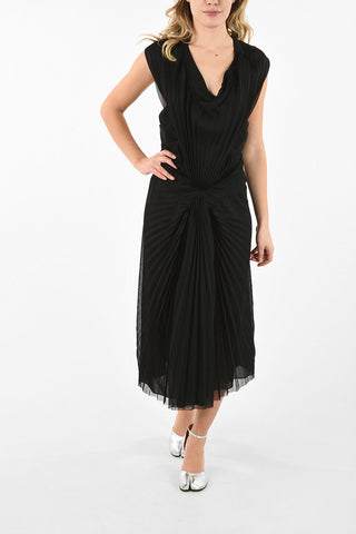 MM0 Vestito Halter con Pieghe
