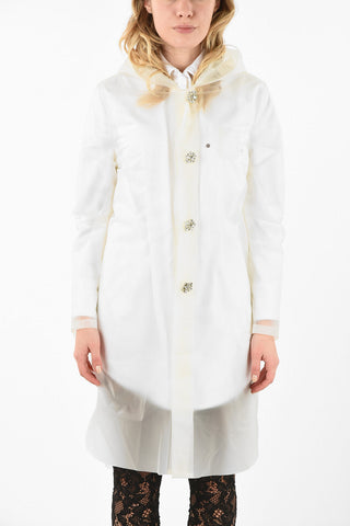 MM6 Waterproof Coat with Jewel Buttons