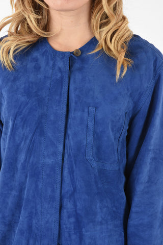 MM4 Suede Leather Shirt with Hidden Closure