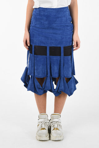 MM1 Cut Out Suede Leather Bodycon Skirt