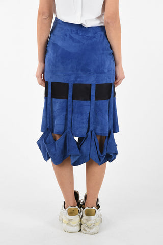 MM1 Cut Out Suede Leather Bodycon Skirt