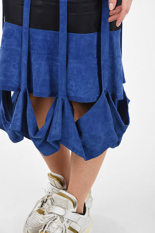 MM1 Cut Out Suede Leather Bodycon Skirt