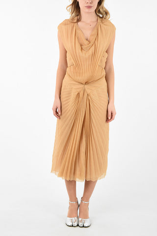 MM0 Vestito Halter con Pieghe