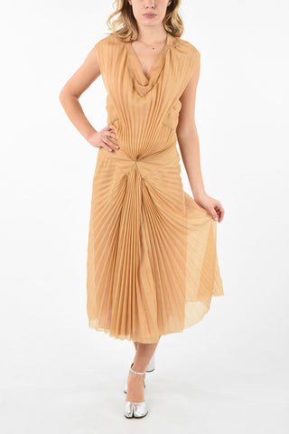 MM0 Vestito Halter con Pieghe