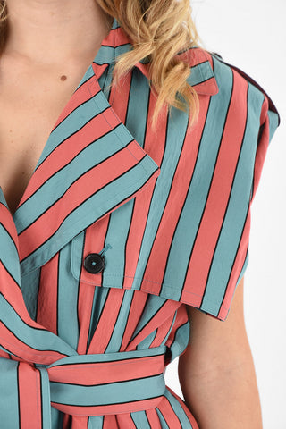 MM1 awning Striped Double Breasted Top with Belt