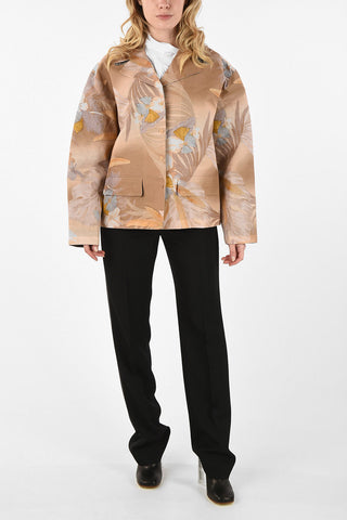 MM0 Checked and Floral-Print Oversize Blazer