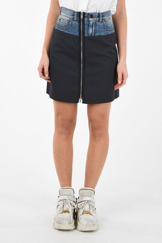 MM1 Denim Details Mini Skirt With Zip Closure
