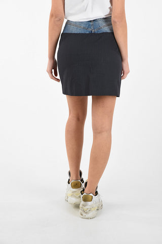 MM1 Denim Details Mini Skirt With Zip Closure
