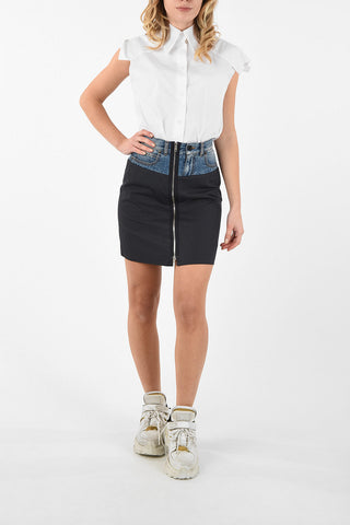 MM1 Denim Details Mini Skirt With Zip Closure