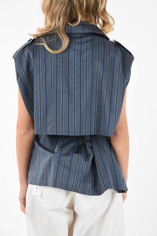 MM4 awning Striped Double breasted Top with Belt