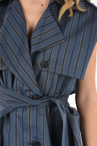 MM4 awning Striped Double breasted Top with Belt