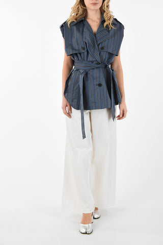 MM4 awning Striped Double breasted Top with Belt