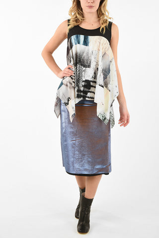 MM4 split-back hem lurex below knee  gonna with Cut Out Detail