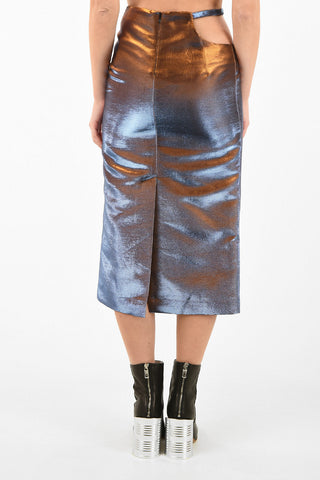 MM4 split-back hem lurex below knee  gonna with Cut Out Detail