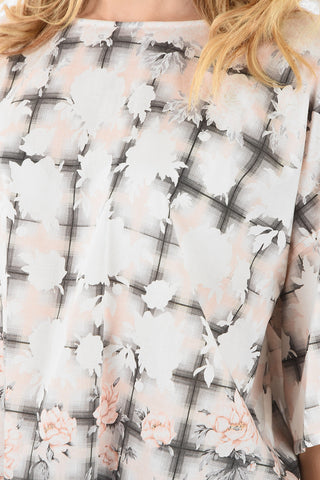 MM6 Floral-Print and check Top