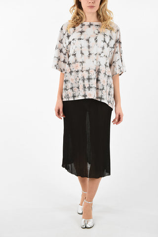 MM6 Floral-Print and check Top