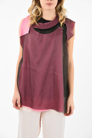 MM4 Silk Details Asymmetrical Top