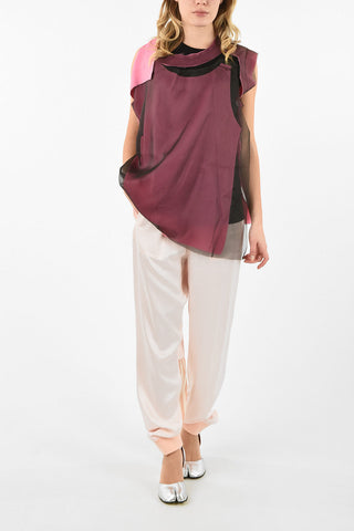 MM4 Silk Details Asymmetrical Top