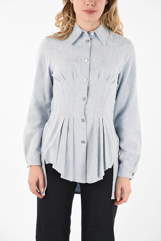 MM6 Denim Asymmetrical Shirt with Draped
