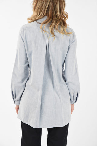 MM6 Denim Asymmetrical Shirt with Draped